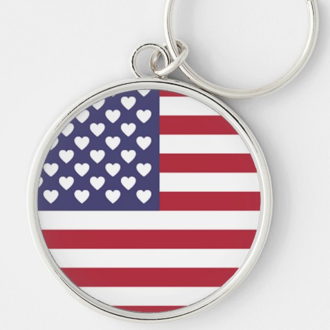 I LOVE THE UNITED STATES OF AMERICA KEYCHAIN (Front)