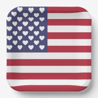 I LOVE THE UNITED STATES OF AMERICA PAPER PLATES