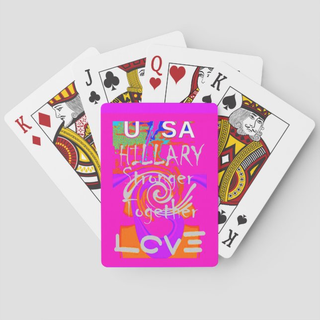 I Love The United States: Stronger Together Poker Cards (Back)
