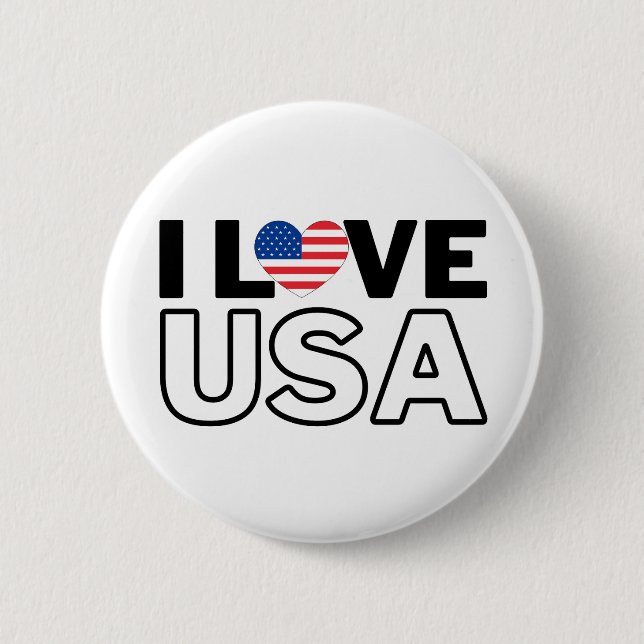 I LOVE THE USA - For real Americans! Button (Front)