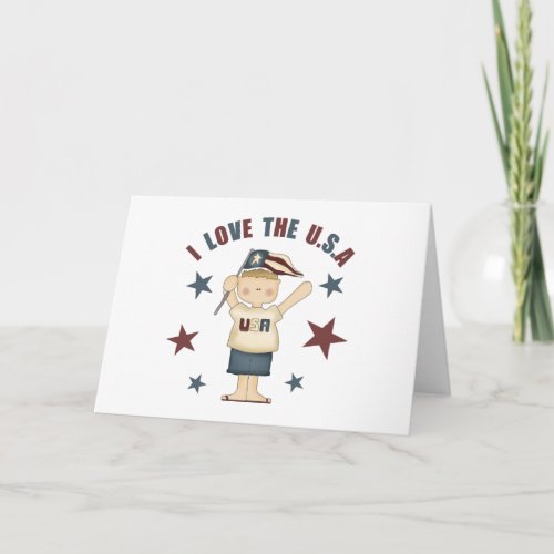 I Love The USA Kids 4th Of July Greeting Card