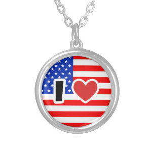 I love the USA Silver Plated Necklace