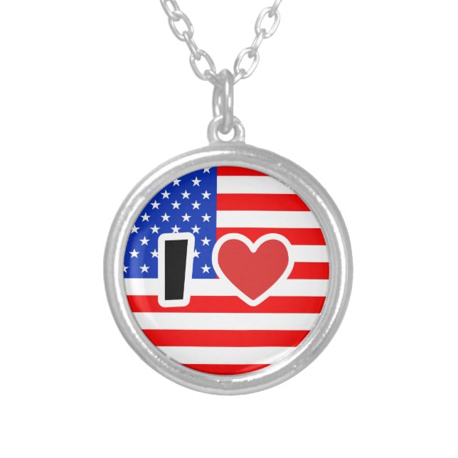 I love the USA Silver Plated Necklace (Front)