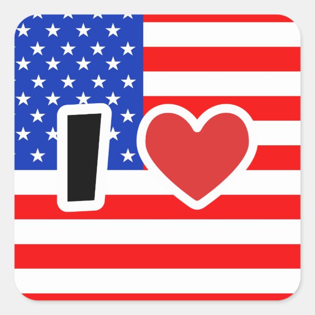 I love the USA Square Sticker (Front)
