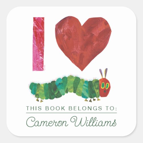 I Love The Very Hungry Caterpillar  Book Plate