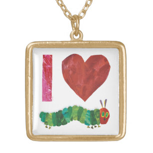 I Love The Very Hungry Caterpillar Gold Plated Necklace