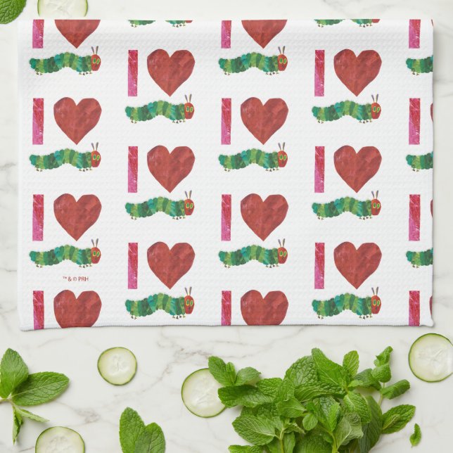 I Love The Very Hungry Caterpillar Kitchen Towel (Folded)