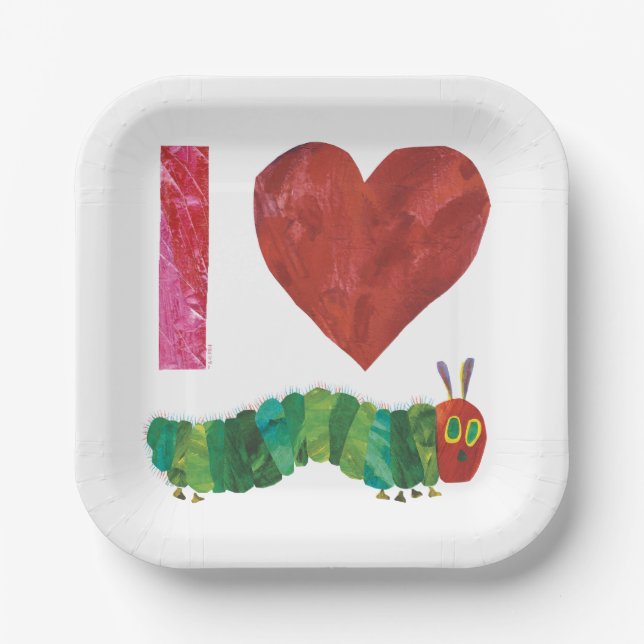 I Love The Very Hungry Caterpillar Paper Plates (Front)