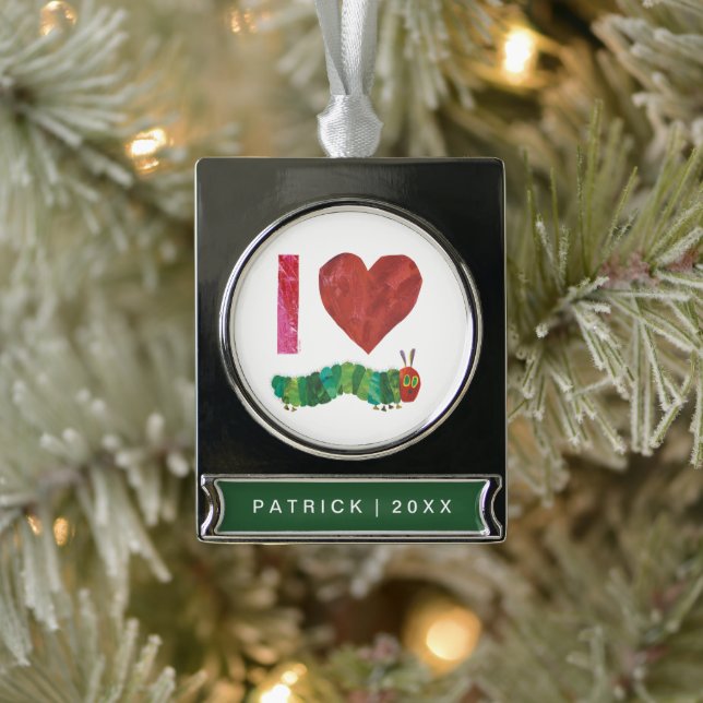 I Love The Very Hungry Caterpillar Silver Plated Banner Ornament (Tree)