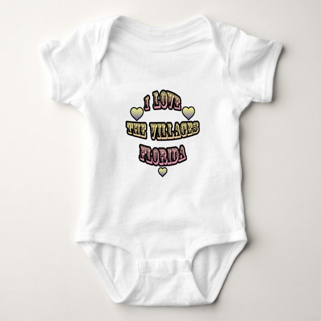 I Love The Villages Florida Baby Bodysuit (Front)