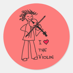 I Love The Violin Rose Sticker for the Violin Site