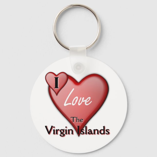 I Love The Virgin Islands Keychain (Front)