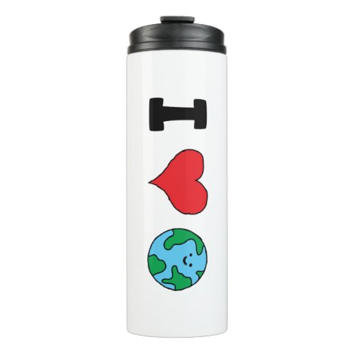 I Love the World Happy Earth Clipart Cute Earth Thermal Tumbler