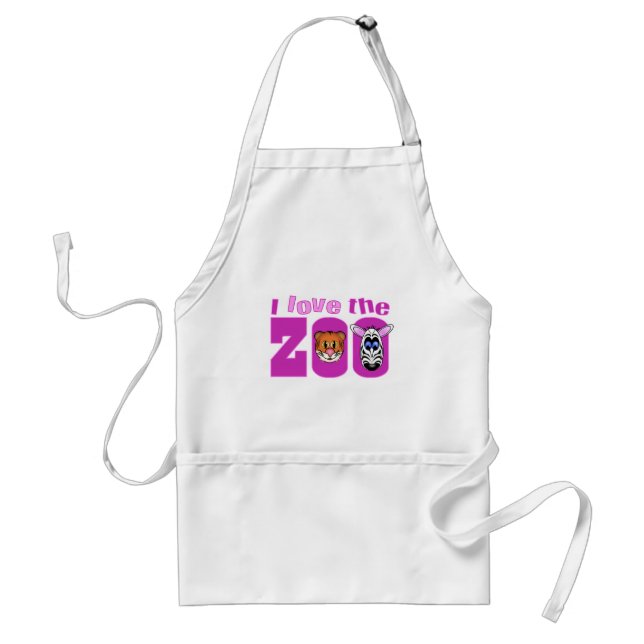 I Love the Zoo Adult Apron (Front)