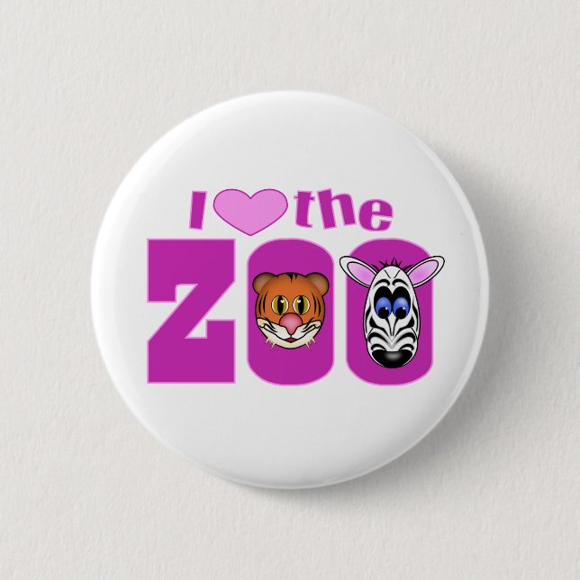 I Love the Zoo Pinback Button (Front)