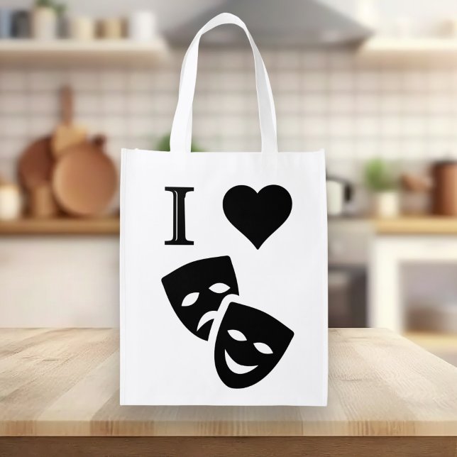 I Love Theatre Grocery Bag (Creator Uploaded)