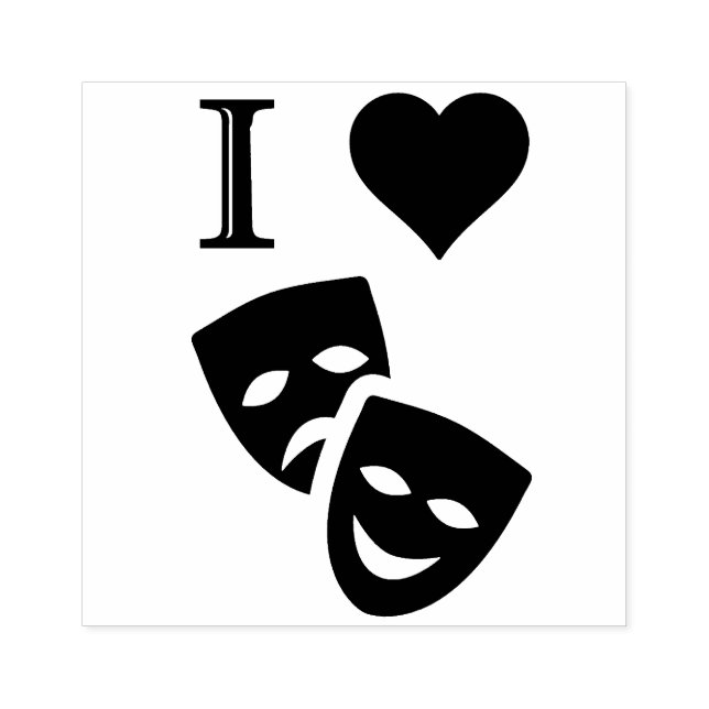 I Love Theatre Rubber Stamp (Imprint)