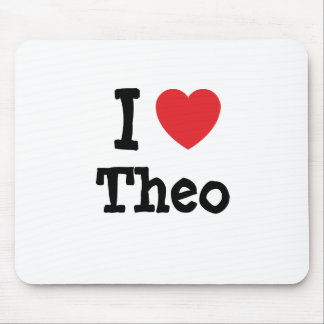 I love Theo heart T-Shirt Mouse Pad