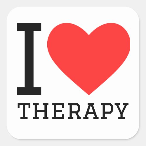 I love therapy  square sticker