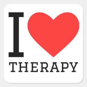 I love therapy square sticker
