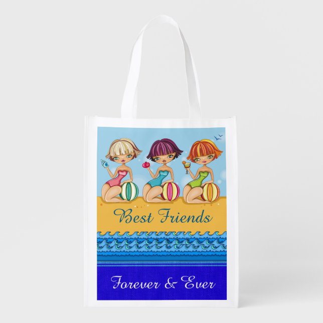 I LOVE THESE Bags - BFF Beach Girls Tote - srf (Front)
