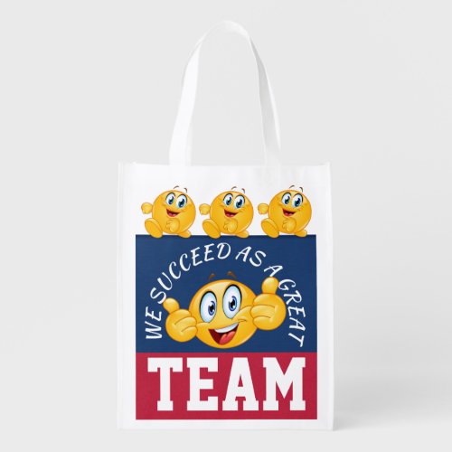I LOVE THESE BAGS Teamwork _ See Back Grocery Bag