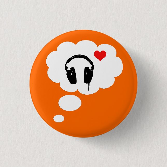 I love thinking about music pinback button (Front)