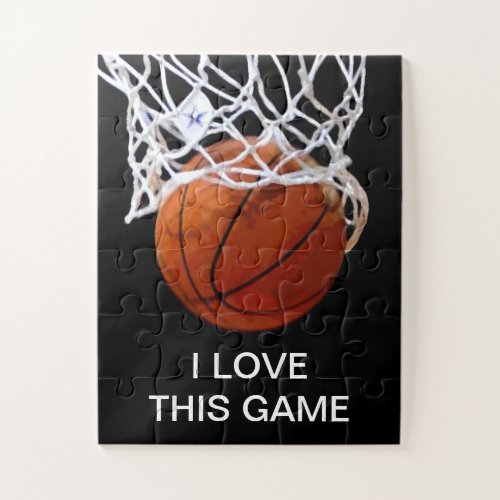 I Love This Game Basketball Art Sports Jigsaw Puzzle