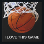 I Love This Game Basketball Faux Canvas Print<br><div class="desc">I Love This Game. Popular Sports - Basketball Game Ball Image.</div>