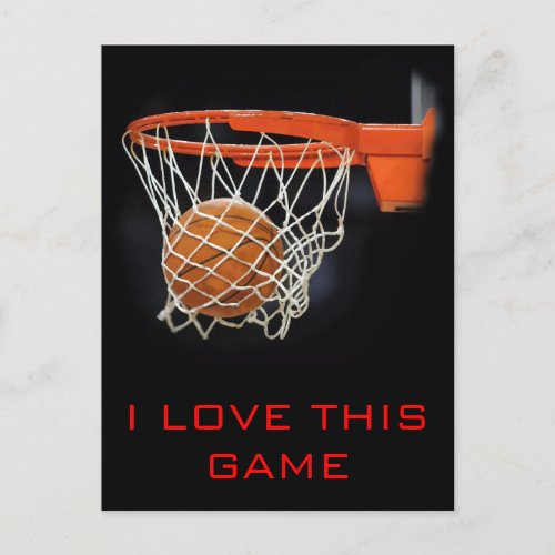 I Love This Game Basketball Postcard