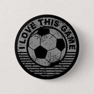 I love this game - soccer / football grunge button