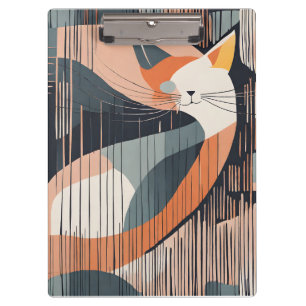 I love this minimalist vector cat art in Scandinav Clipboard