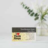 I Love Thrift Shops Business Card (Standing Front)