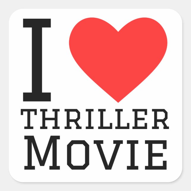 I love thriller movie square sticker (Front)