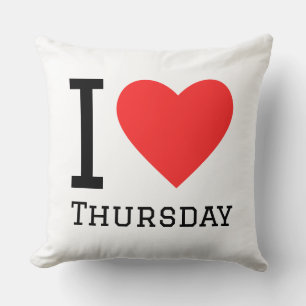 I love Thursday  Square Sticker Throw Pillow