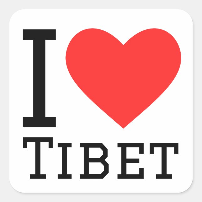 I love Tibet  Square Sticker (Front)