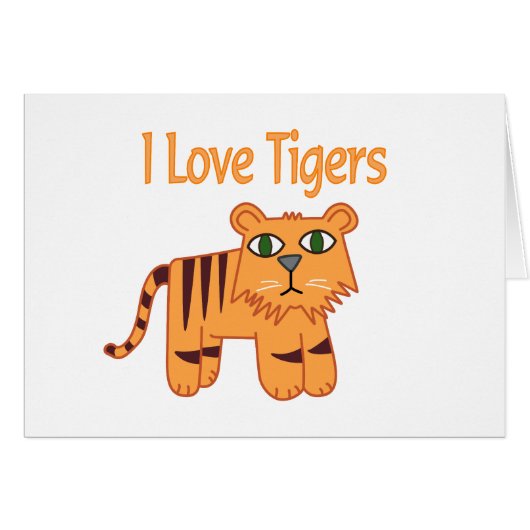 I Love Tigers Cards (Front Horizontal)