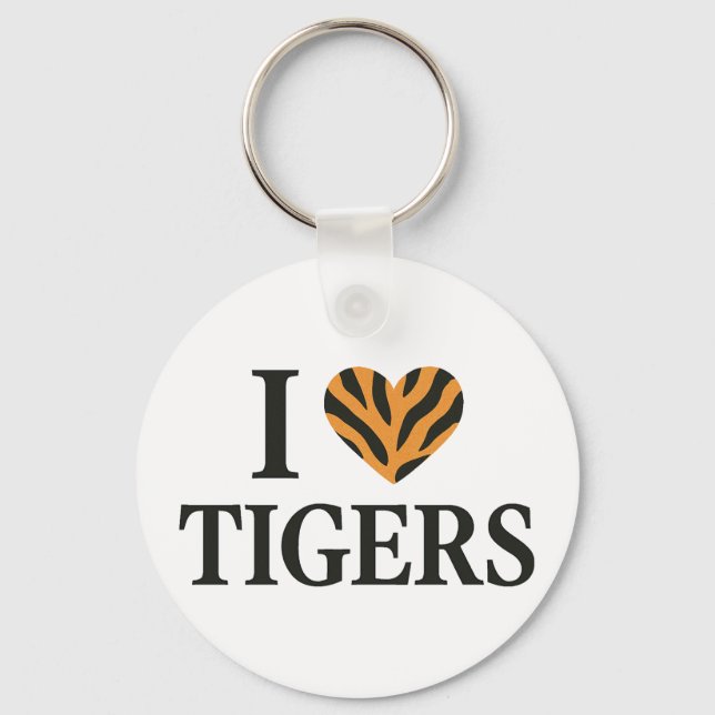 I love Tigers Keychain (Front)