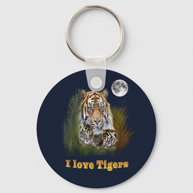 I love Tigers Keychain (Front)