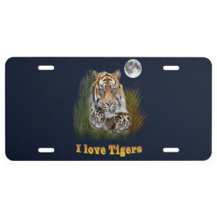 I love Tigers License Plate