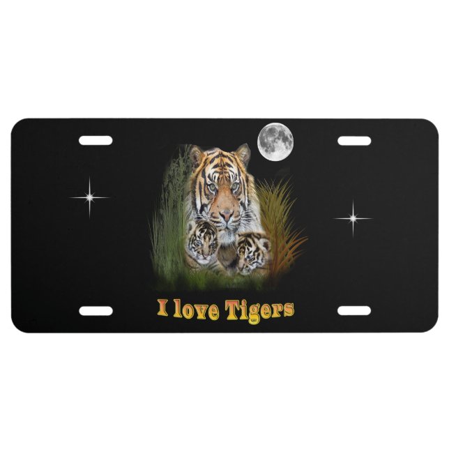 I love Tigers License Plate (Front)