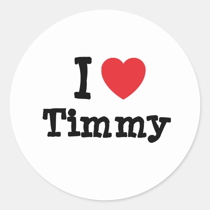 I love Timmy heart custom personalized Stickers