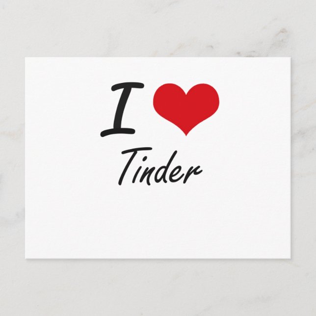 I love Tinder Postcard (Front)