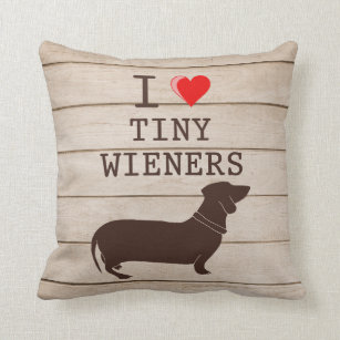 I Love Tiny Wieners Funny Dachshund Meme Throw Pillow