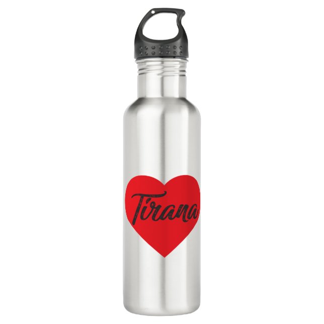 I Love Tirana - Albania Stainless Steel Water Bottle (Front)