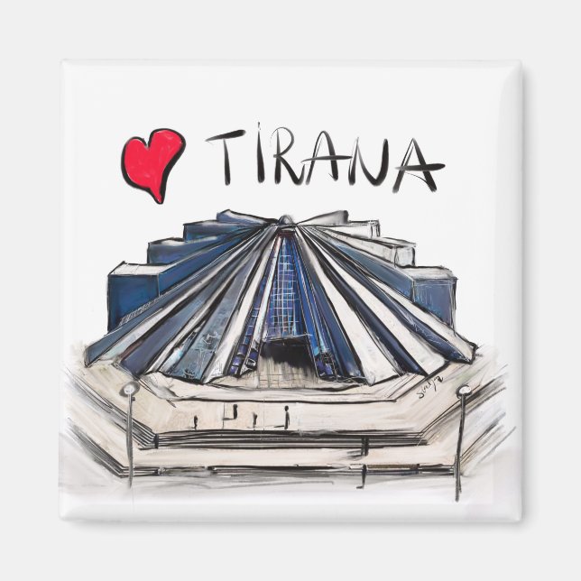 I love Tirana Magnet (Front)