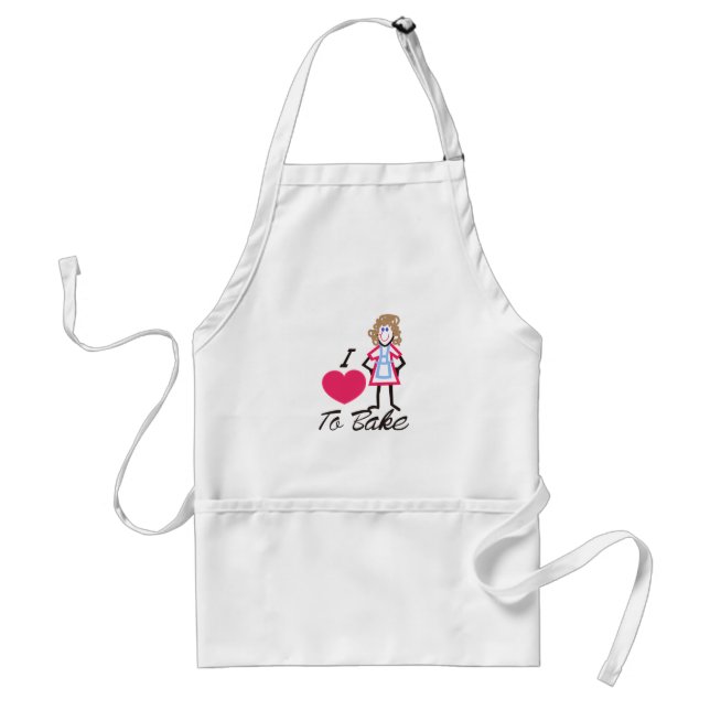 I Love To Bake Adult Apron (Front)
