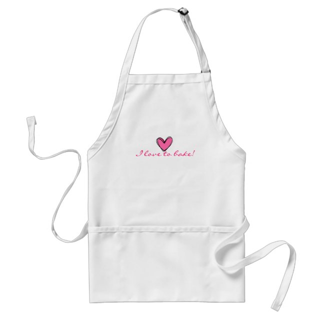 I Love To Bake Adult Apron (Front)