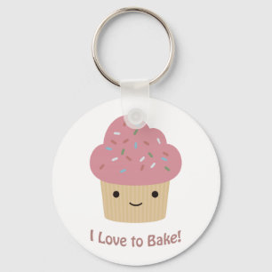 I love to bake keychain