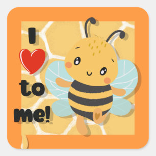 I love to bee me! square sticker